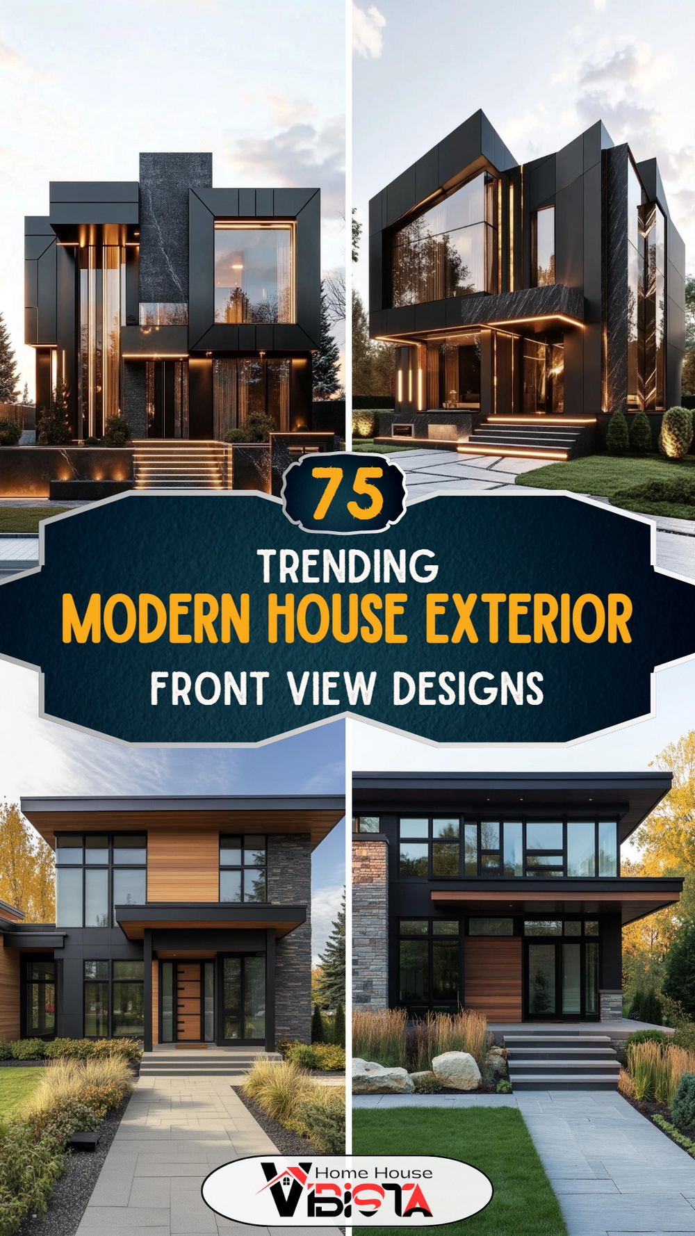 75 Trending Modern House Exterior Front View Designs