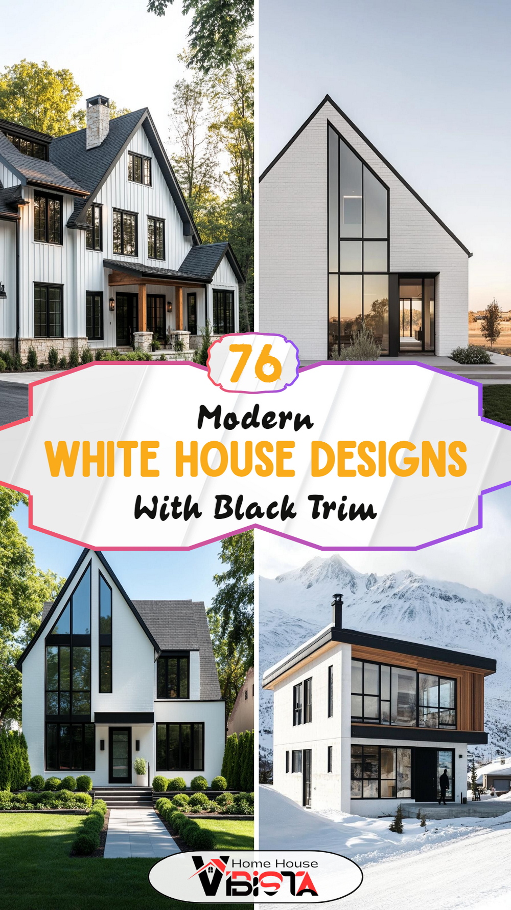 76 White House Designs with Black Trim