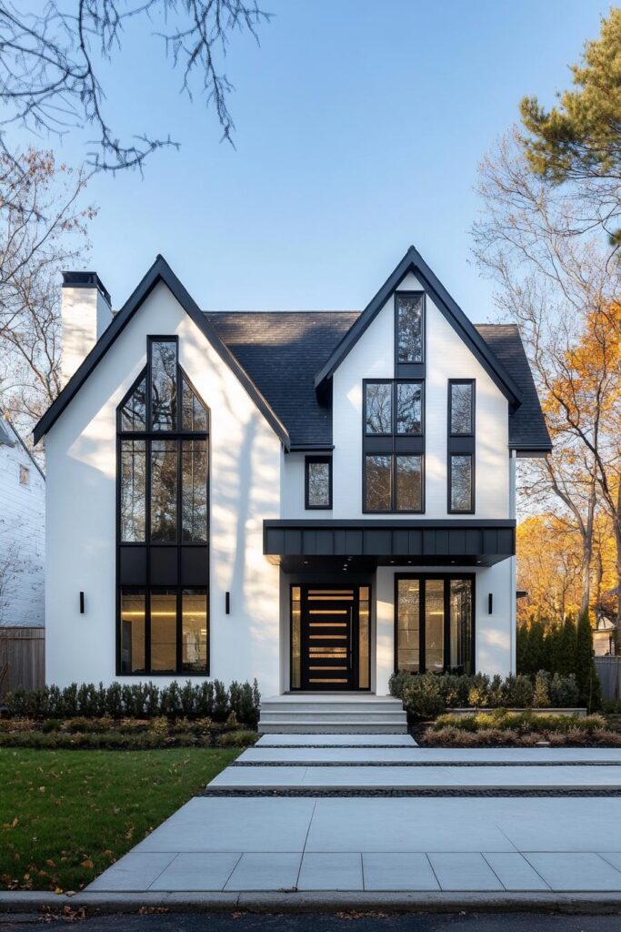 76 White House Designs with Black Trim