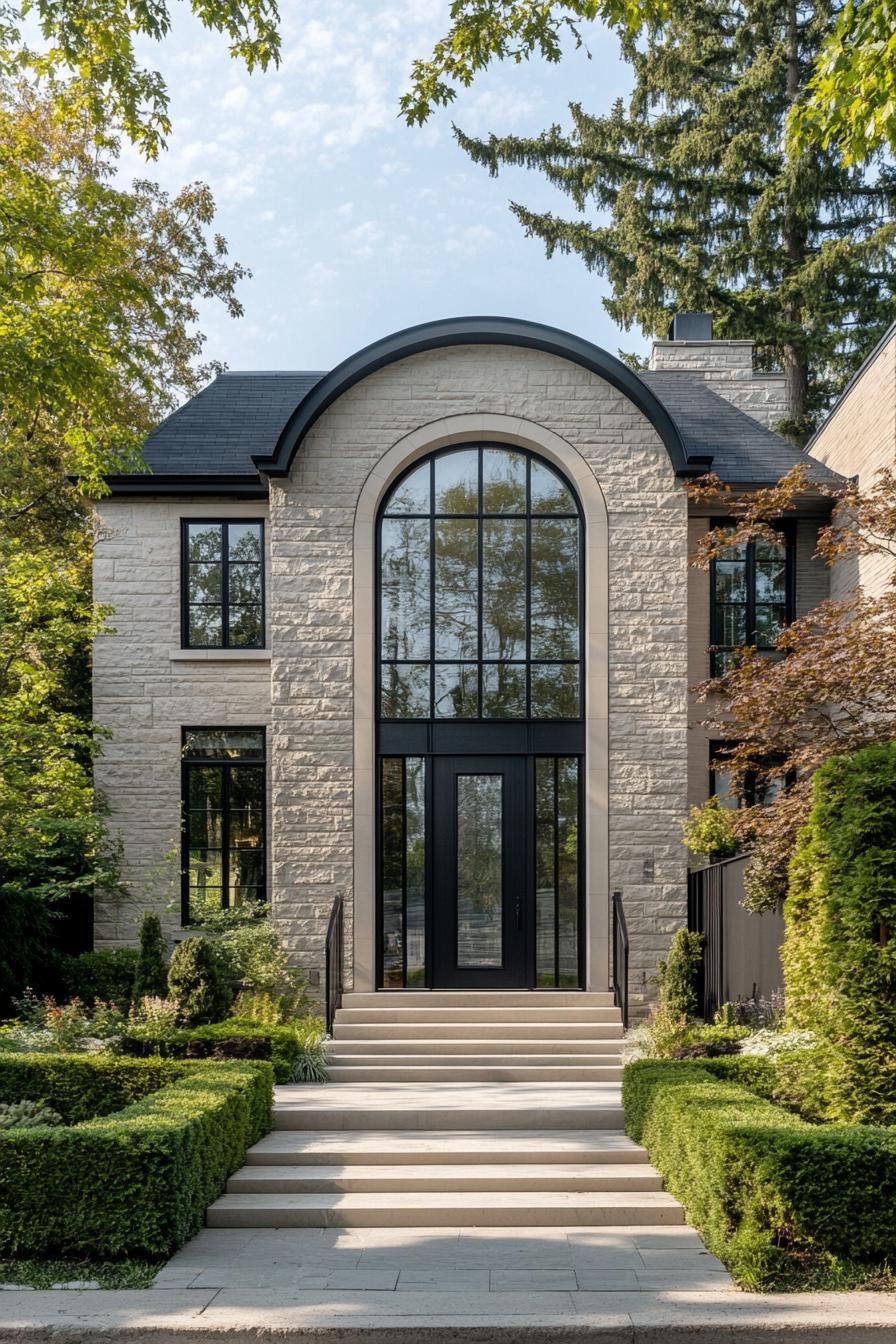 Chic Glass Archway Meets French Stone Whimsy