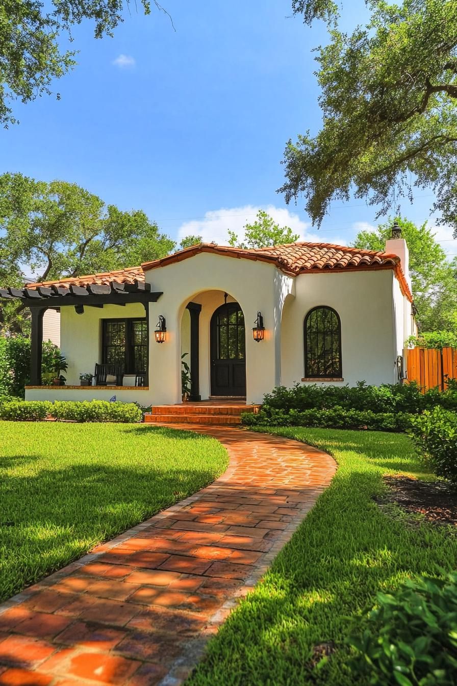 Idyllic Spanish bungalow with arched doorway