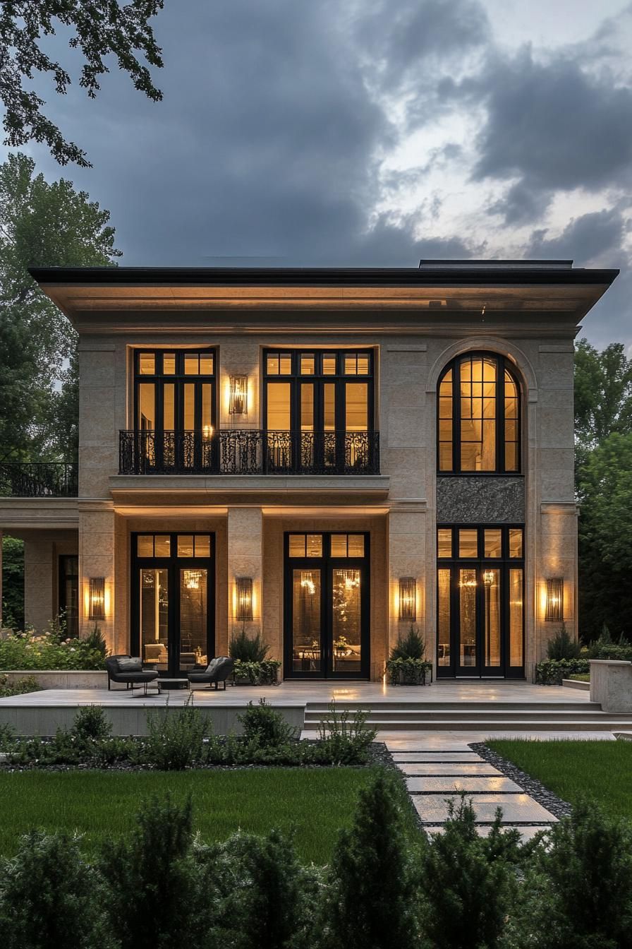 Illuminated Neoclassical Delight in Twilight