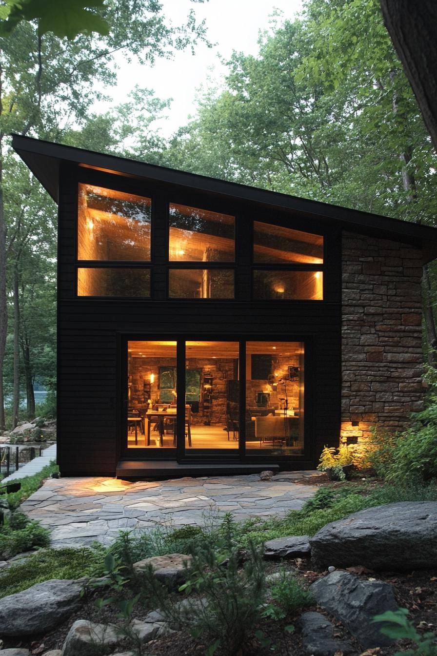 Serene Stone and Glass Retreat