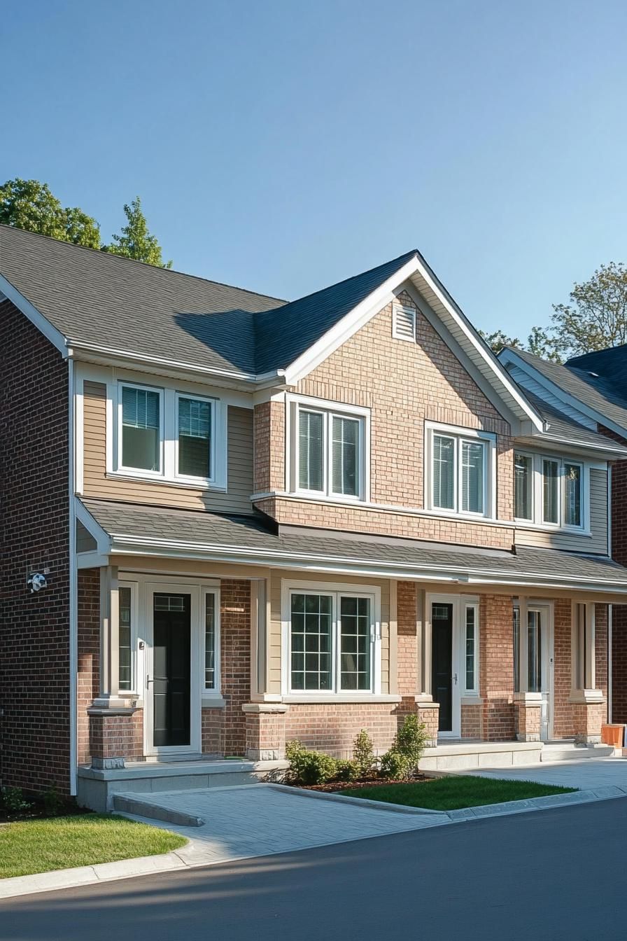 Two-story townhouse with a brick exterior