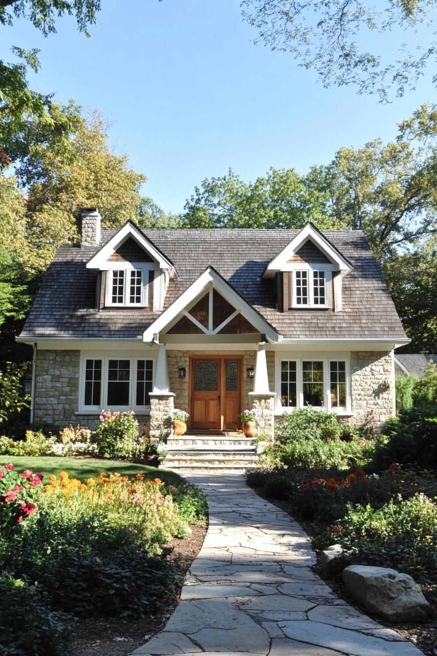 Stone Cottage with Twin Gable Charm