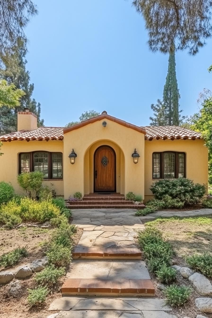 Spanish bungalow with terracotta roof and rustic charm