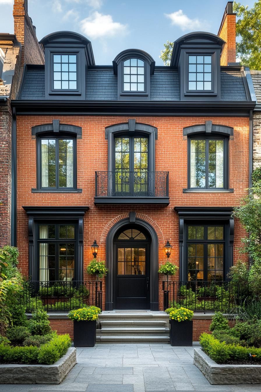 Luxurious townhouse with a captivating brick exterior