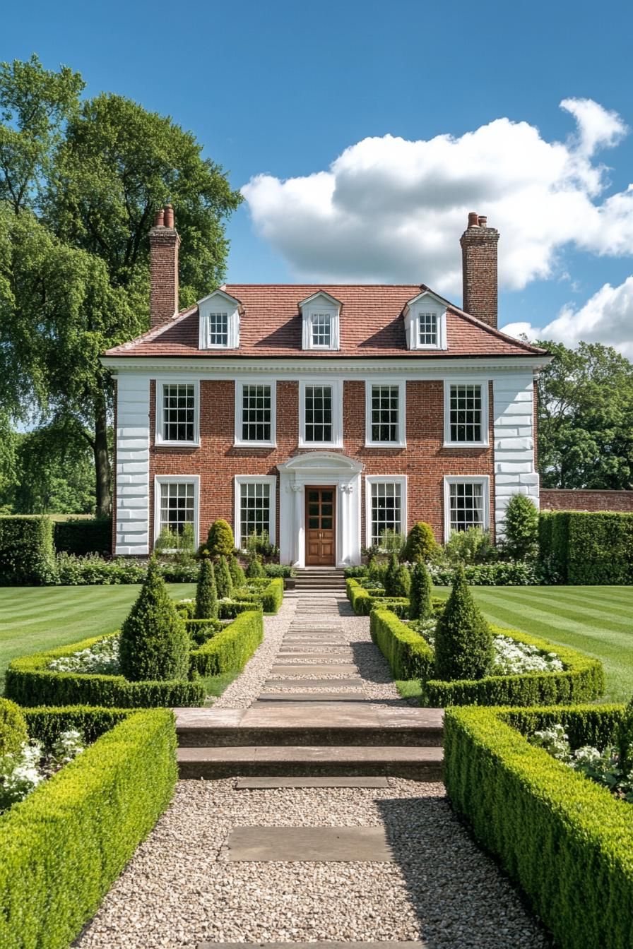 Grand Georgian residence with lush gardens and pathway