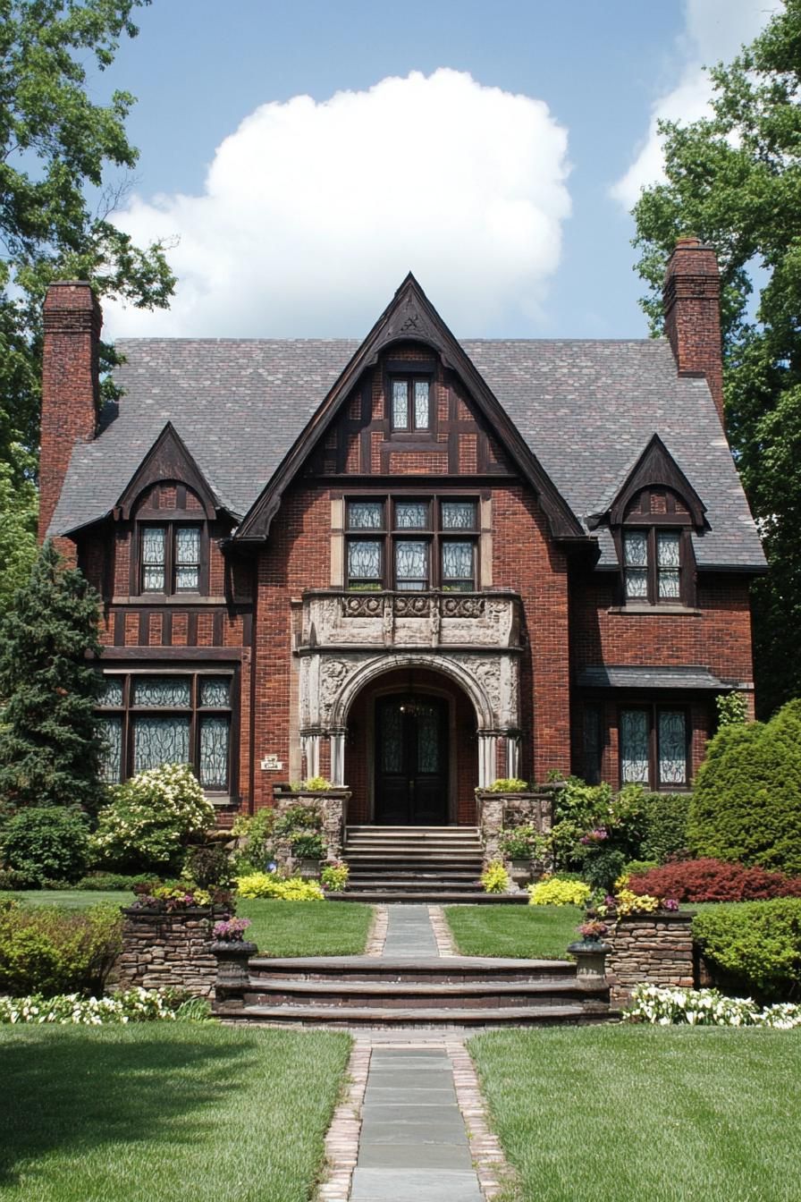 Charming brick house with gable roof