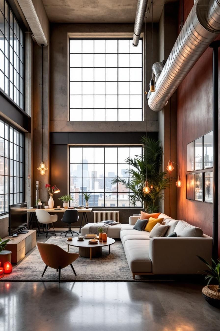 Vibrant Loft Reverie with Skyward Windows