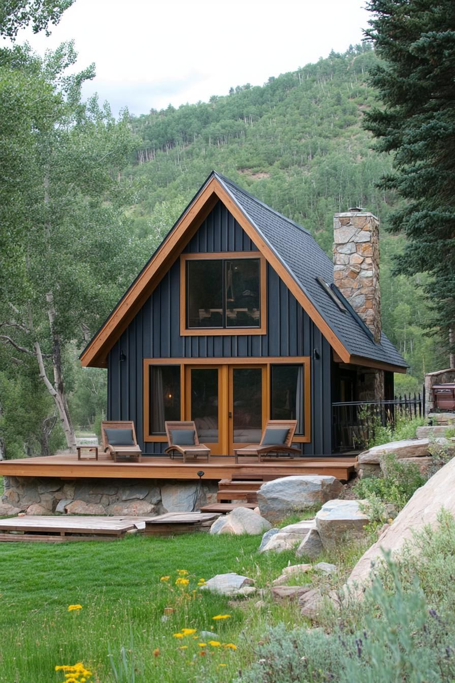 Pointy Chalet Among Green Giants