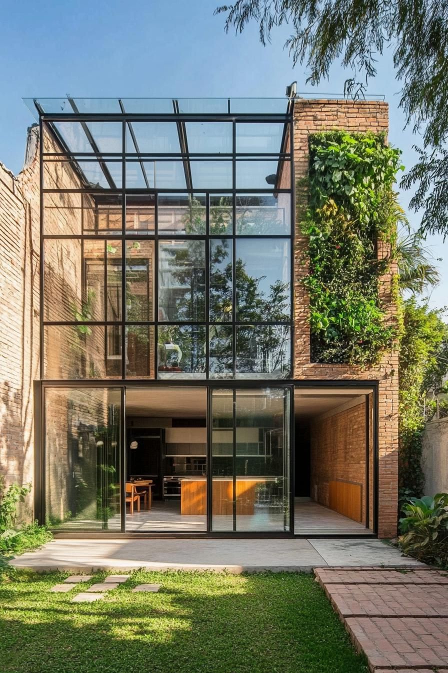 Glass House Getaway with a Brick Twist