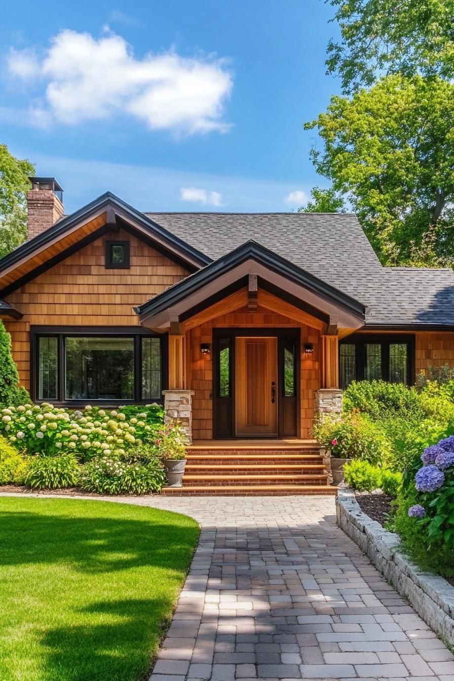 Cozy cottage with cedar shingles and lush garden