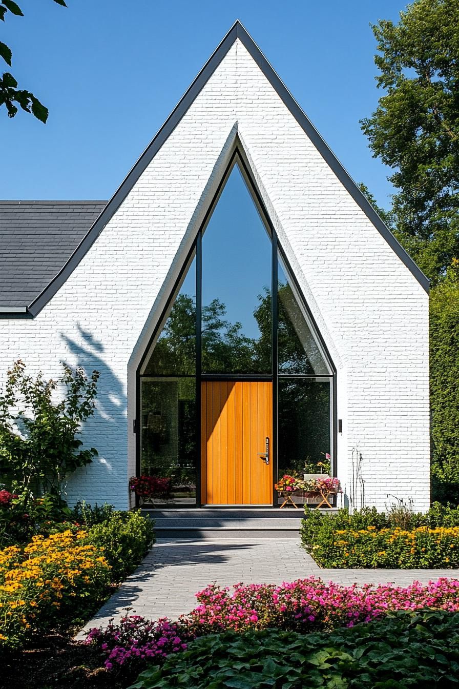 Striking Chapel-Style Home With Vibrant Door