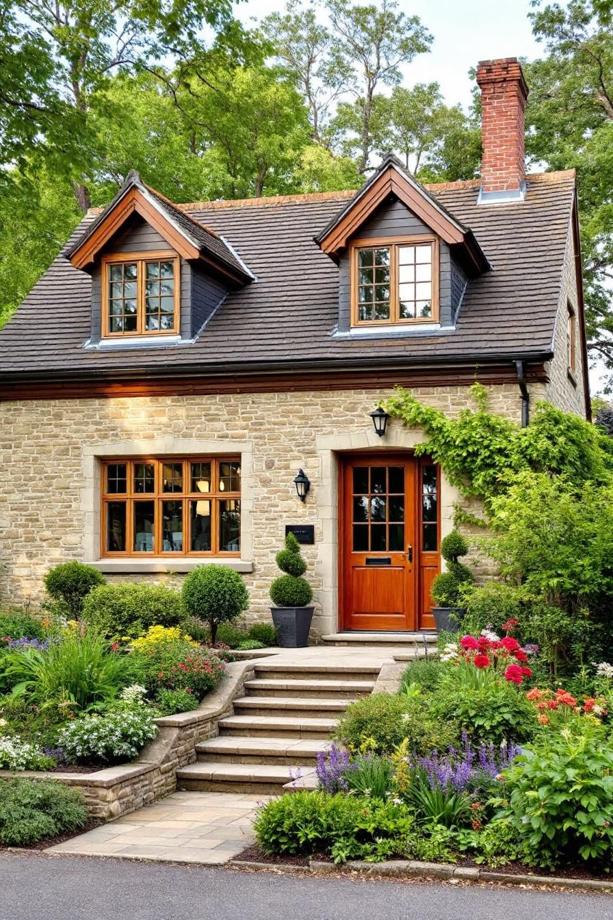 Cute stone cottage with a charming garden