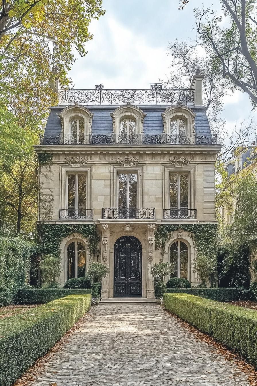 Grandeur Manor With Ivy Adornments