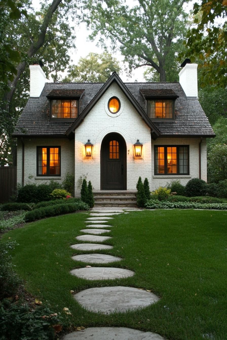 Charming Brick Bungalow With Lantern Glow