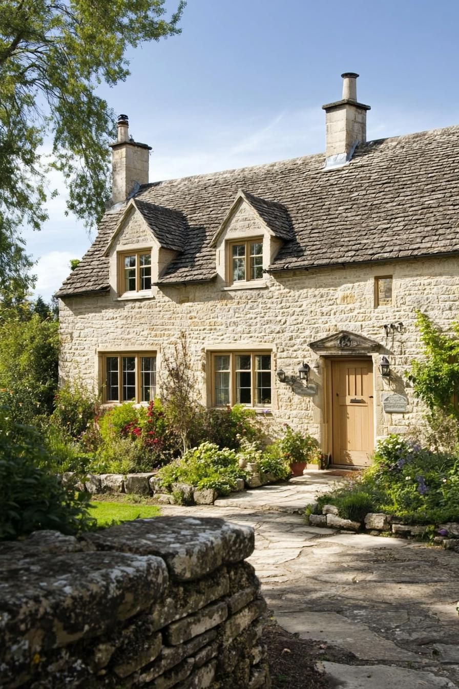 Charming stone cottage with lush garden