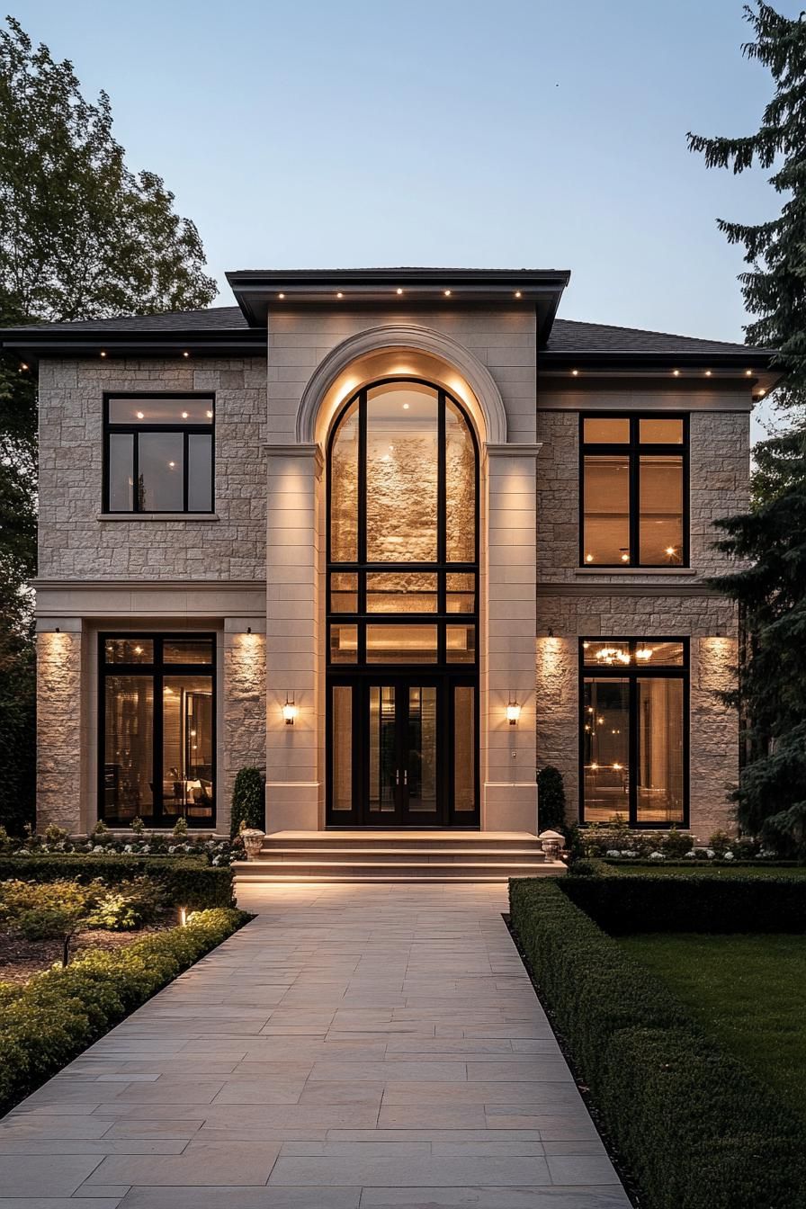 Luxurious home with grand archway