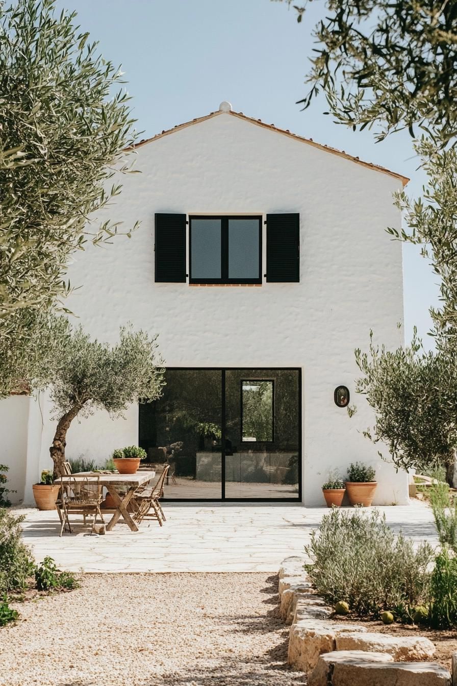 Italian villa with a rustic charm surrounded by olive trees