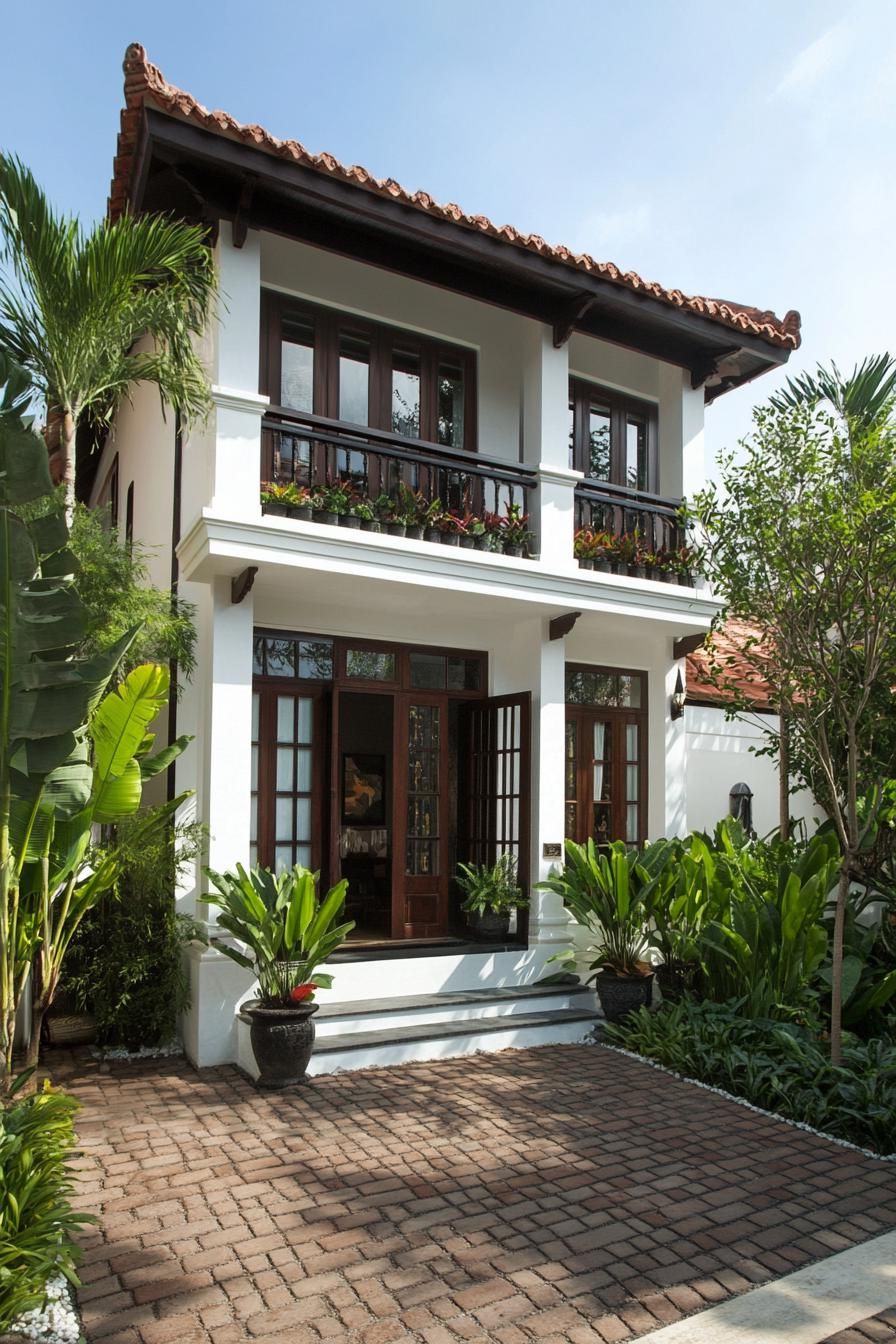 Charming Balinese house with lush plants