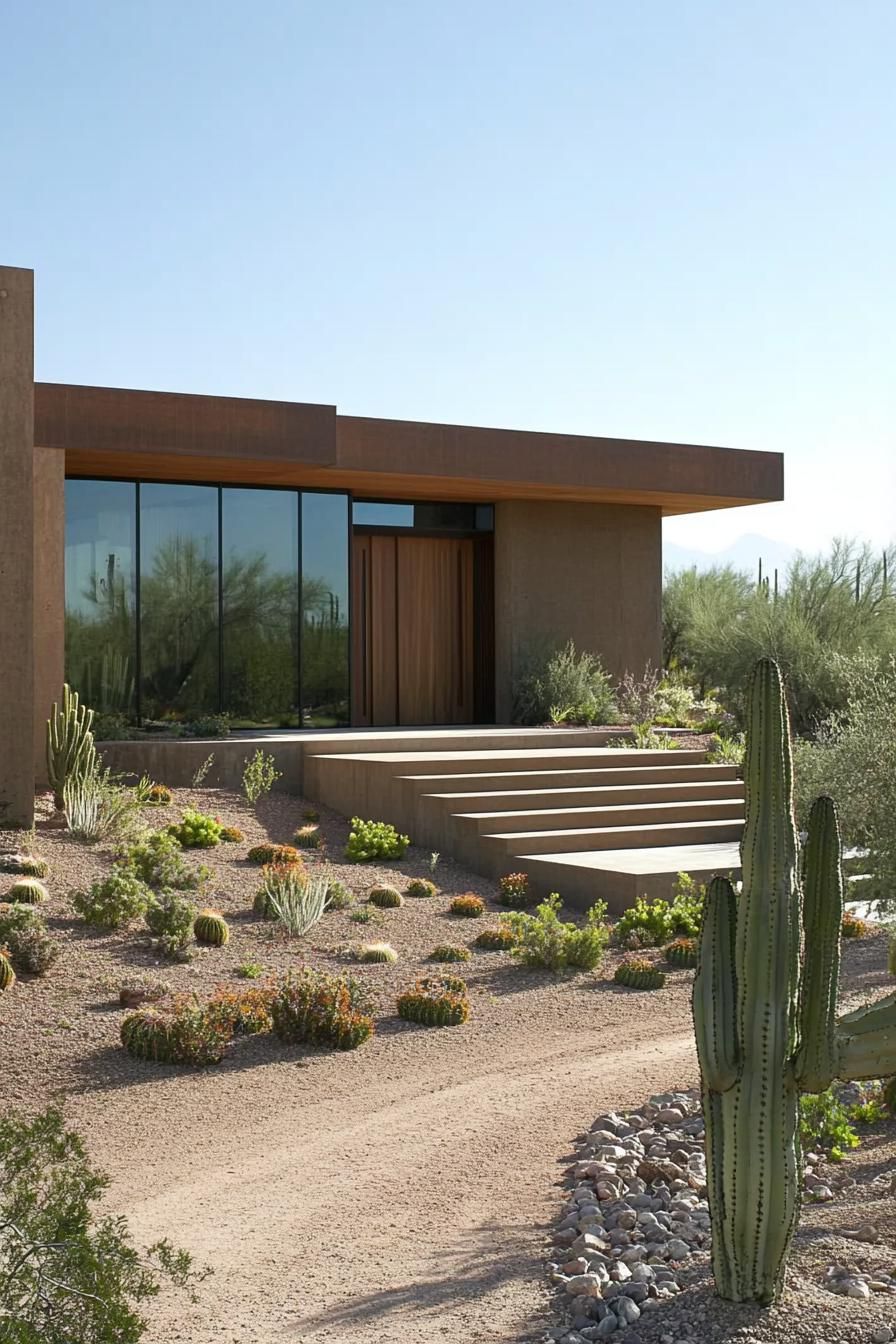 Modern house with desert landscaping