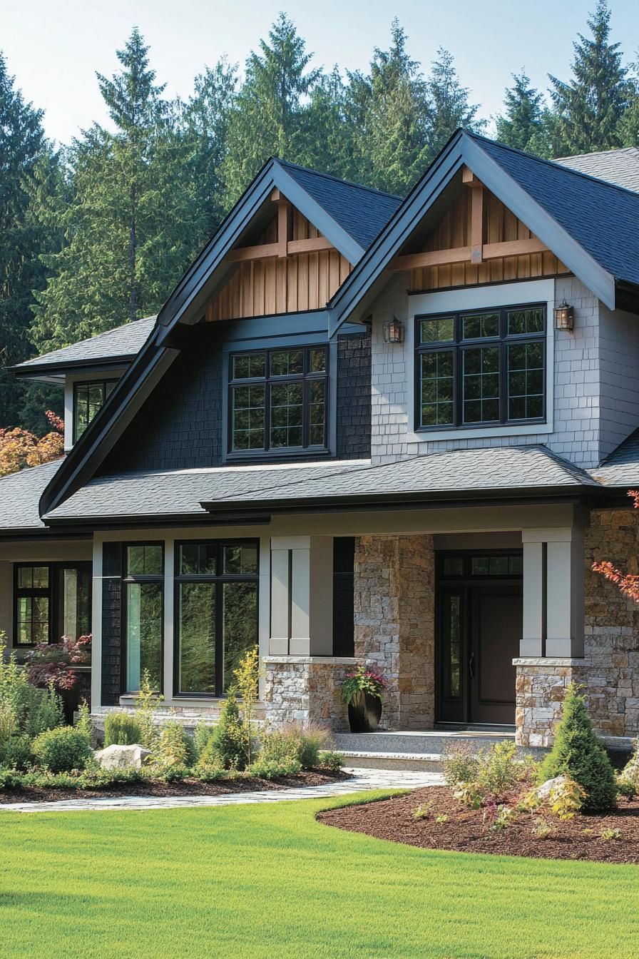 Charming Facade with Forest Frame