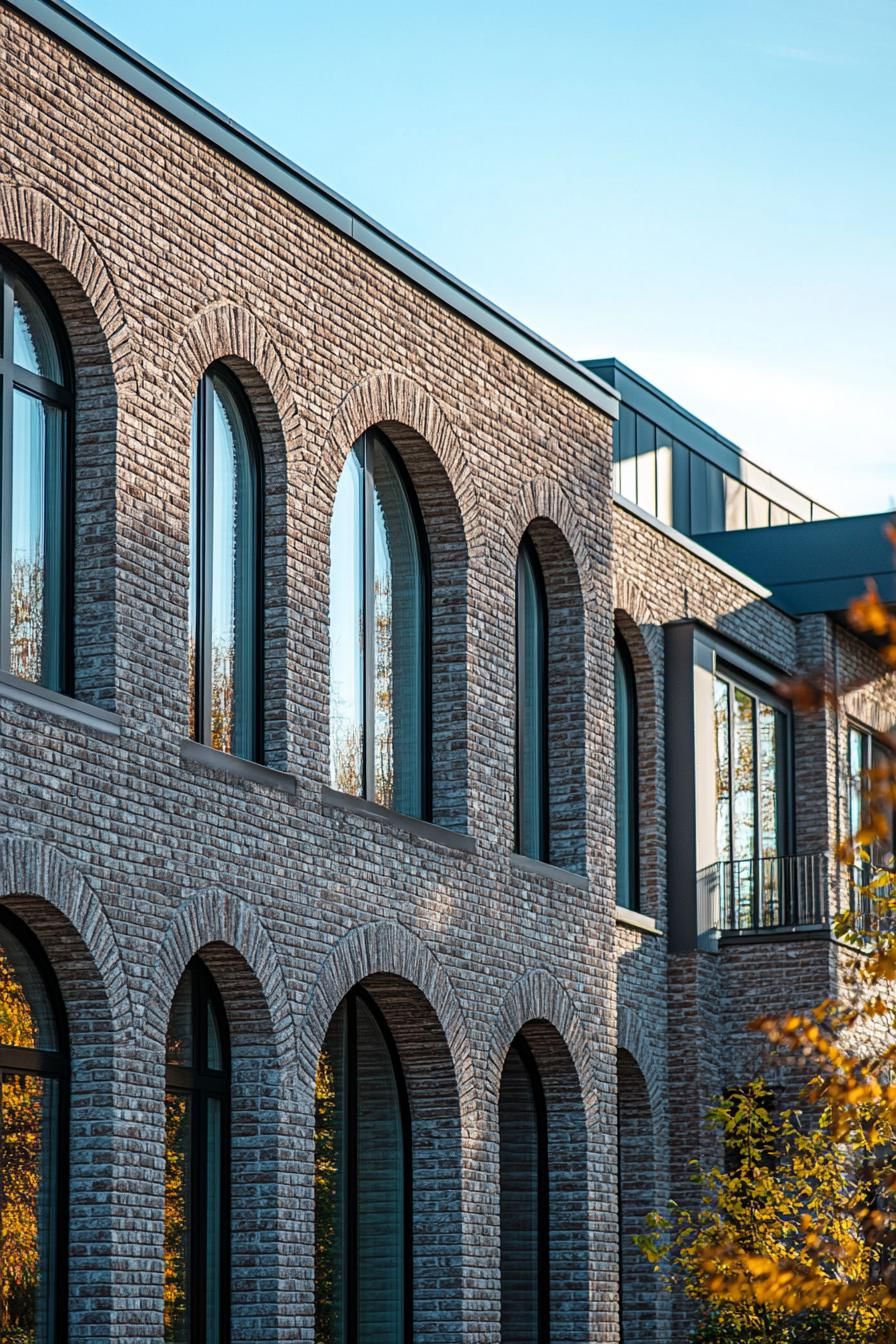 Brick facade with arched windows