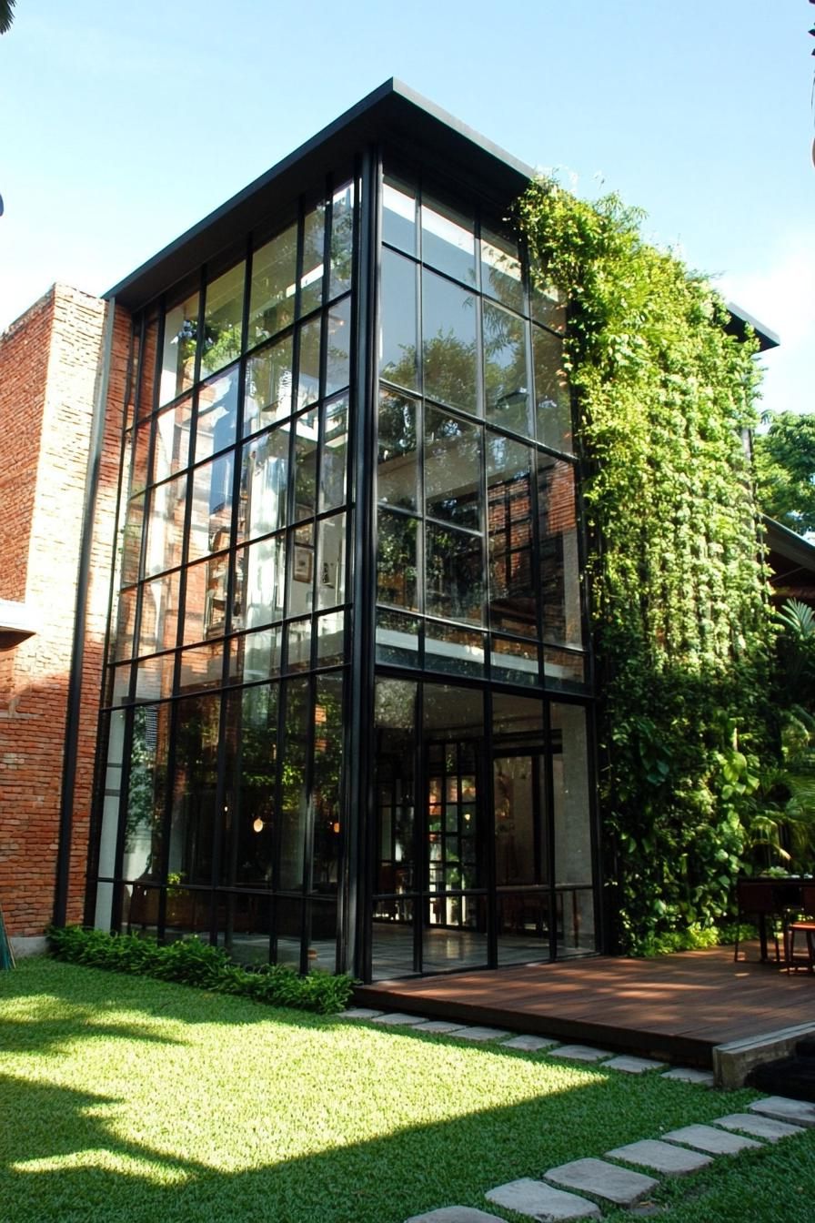 Glass Haven with a Brick Accent