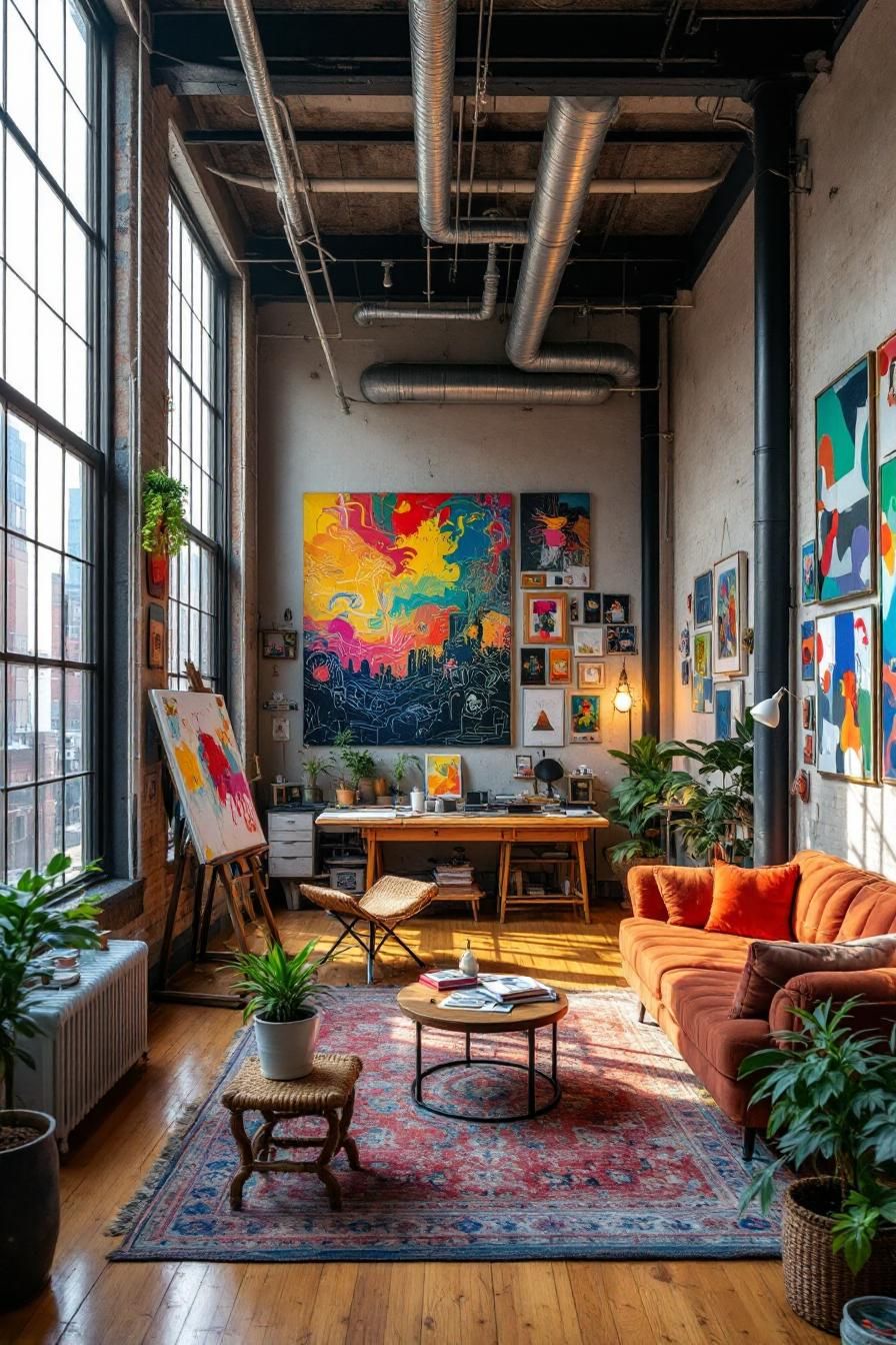 Vibrant Loft Gallery With Industrial Charm