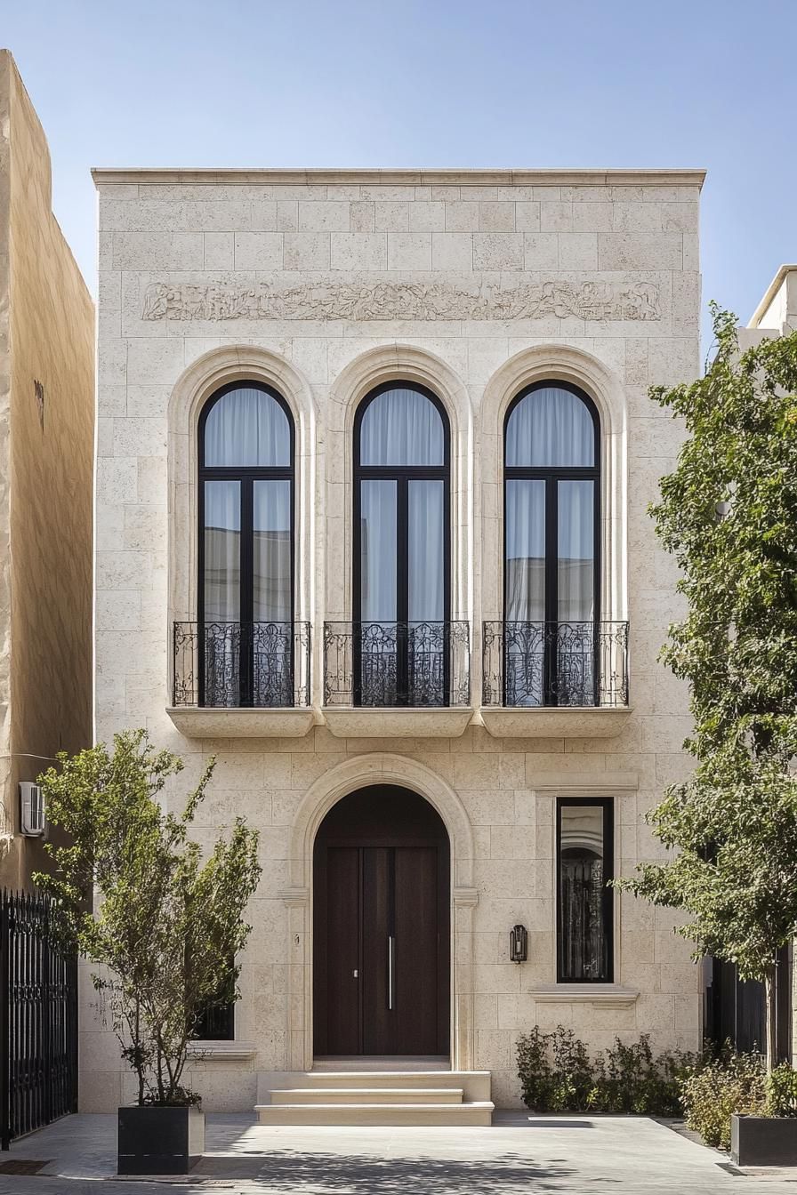 Modern Neoclassical Delight with Arched Elegance