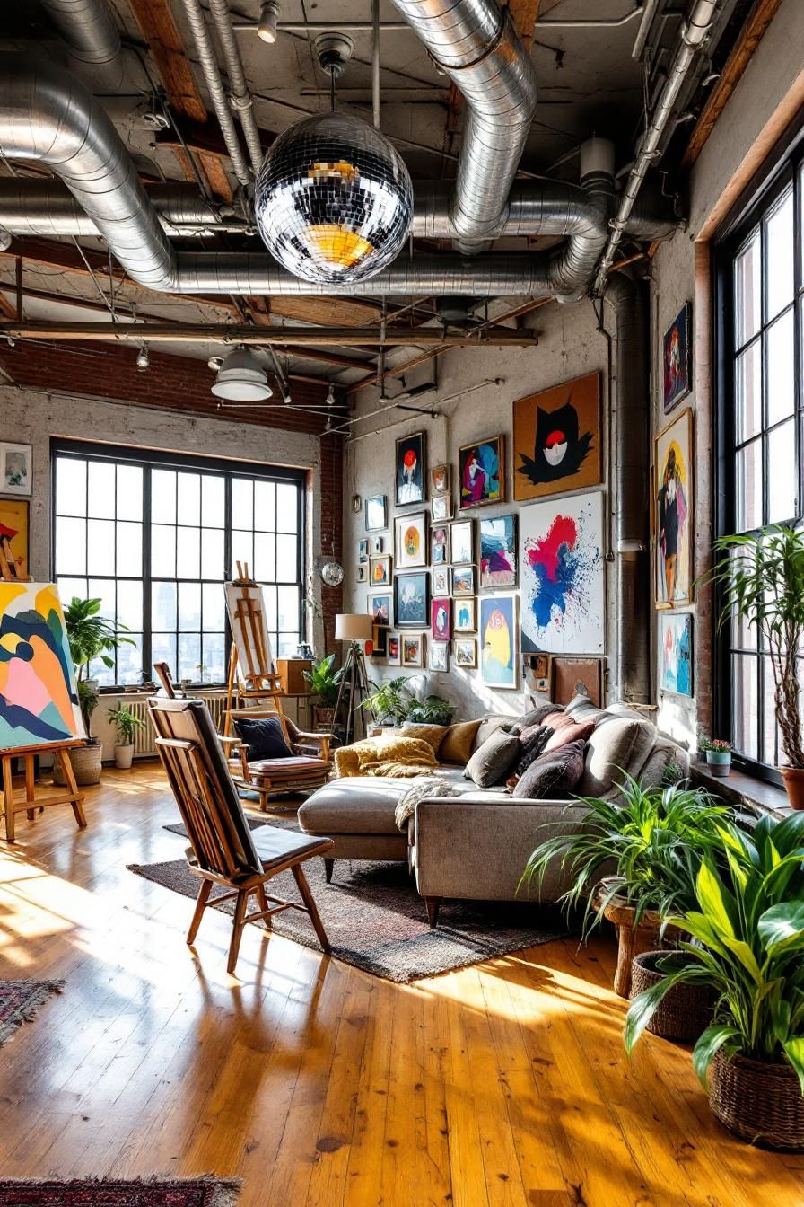 Industrial Chic: Colorful Creative Retreat
