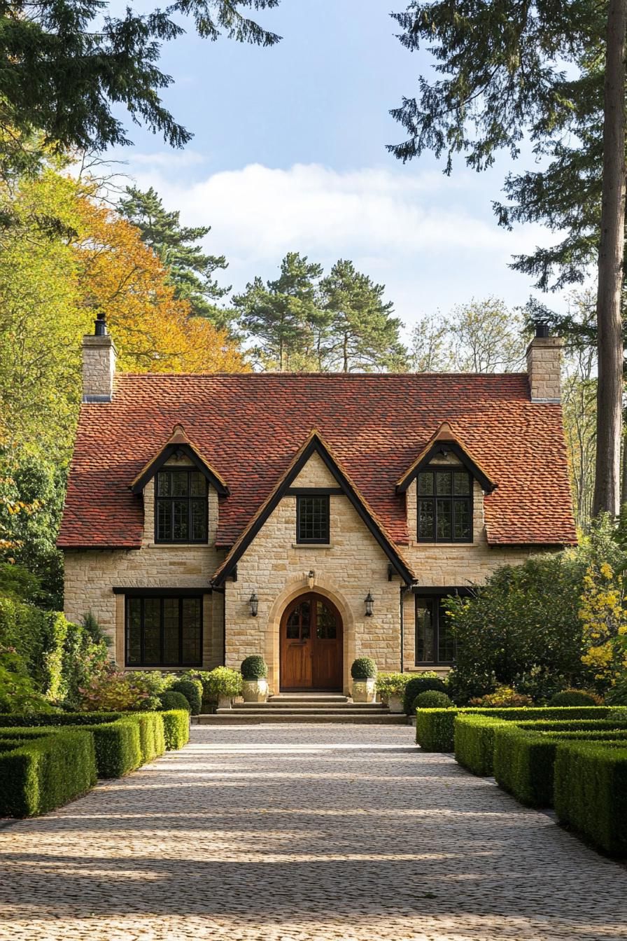 Quaint Stone Gem with a Rosy Roof