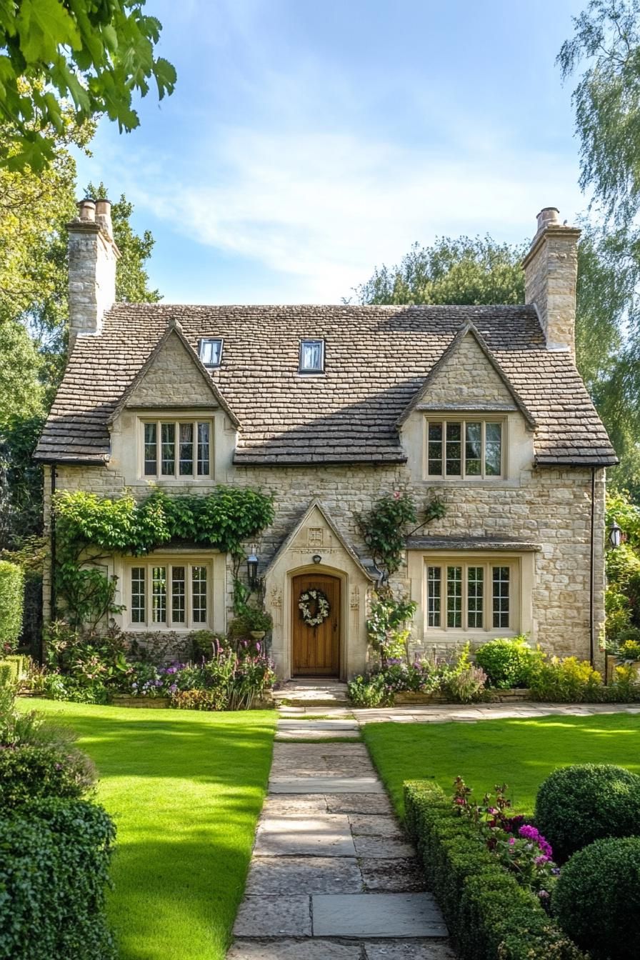 Charming stone cottage with lush garden