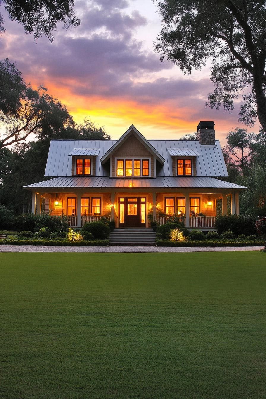 Sunset Serenade with Shimmering Shingles