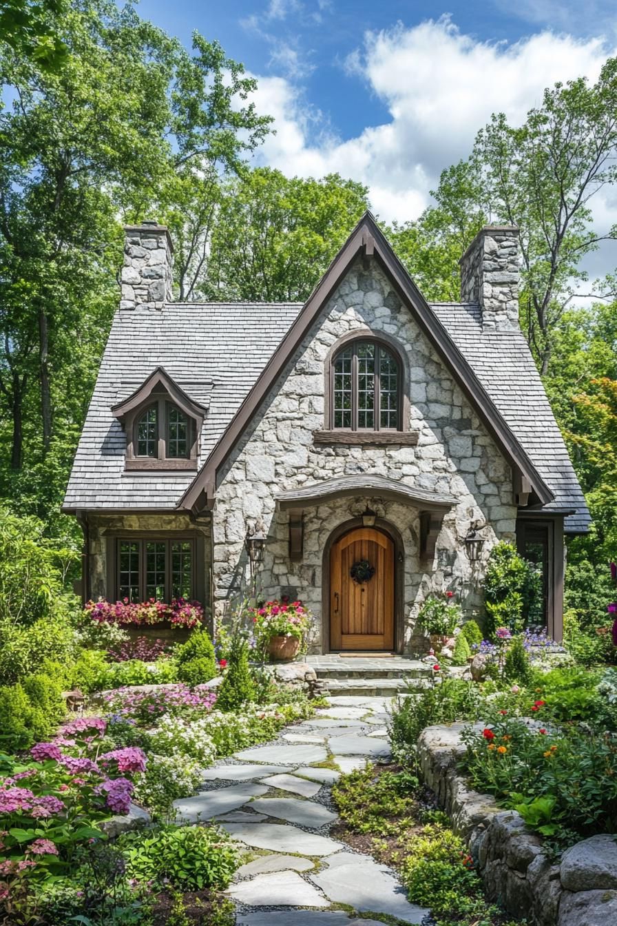 Charming stone cottage with lush garden