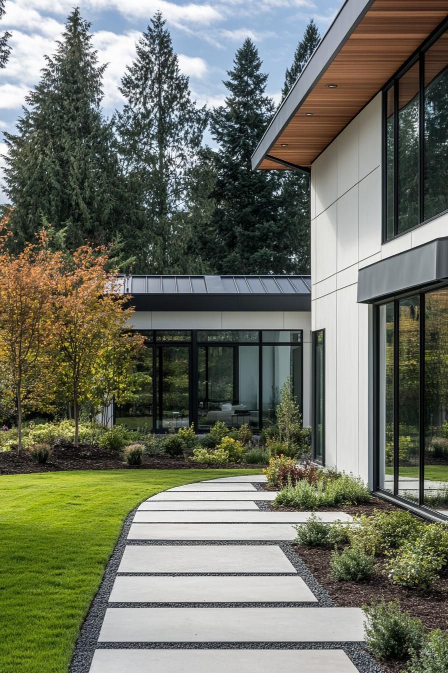 Autumn Serenity Meets Sleek Architecture