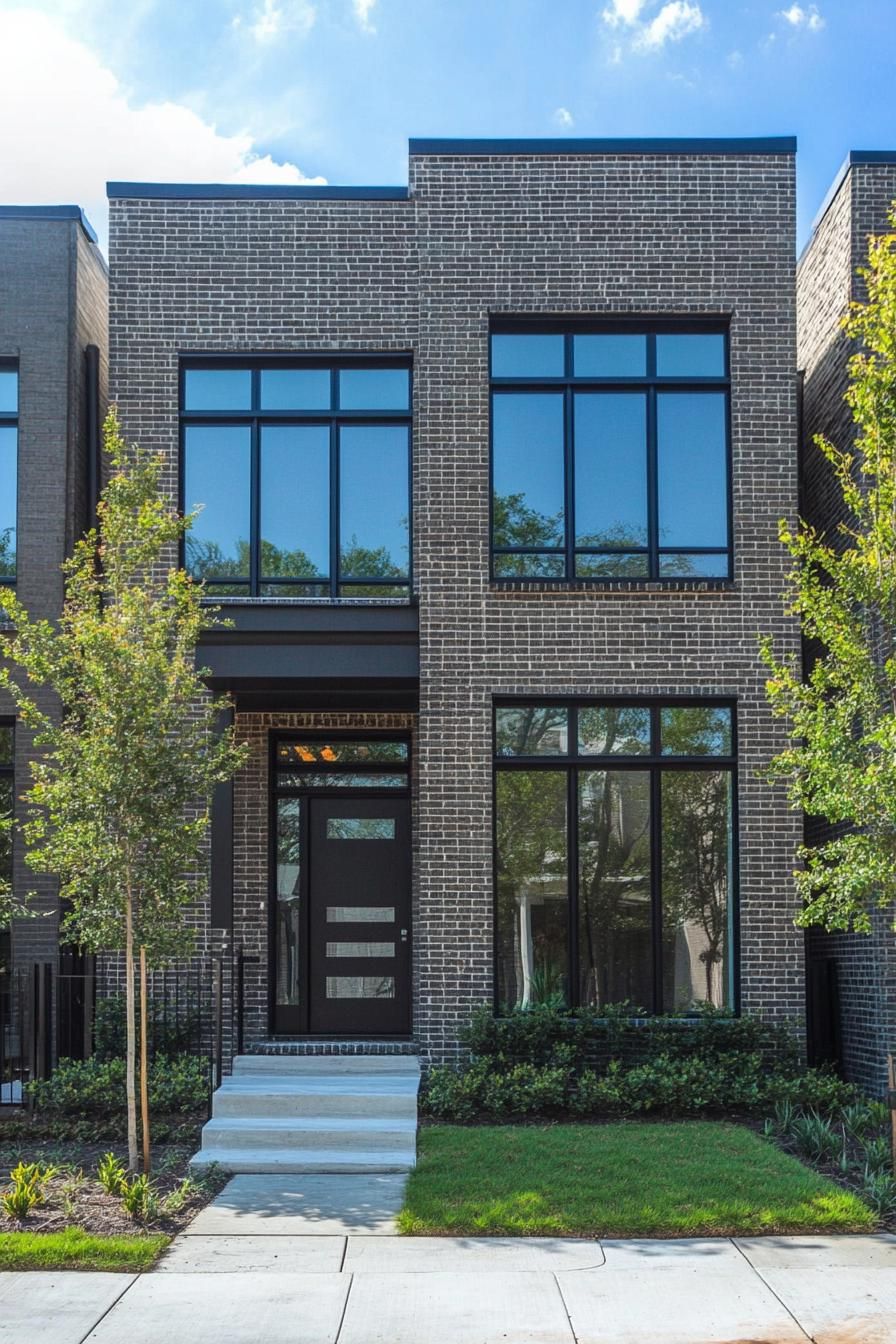 Modern townhouse with sleek brick facade