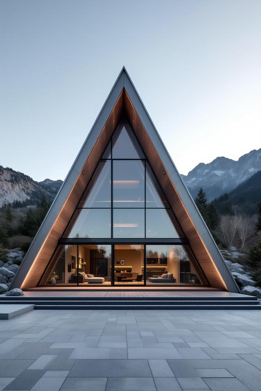 Triangular Dreamscape: Mountain Apex Abode