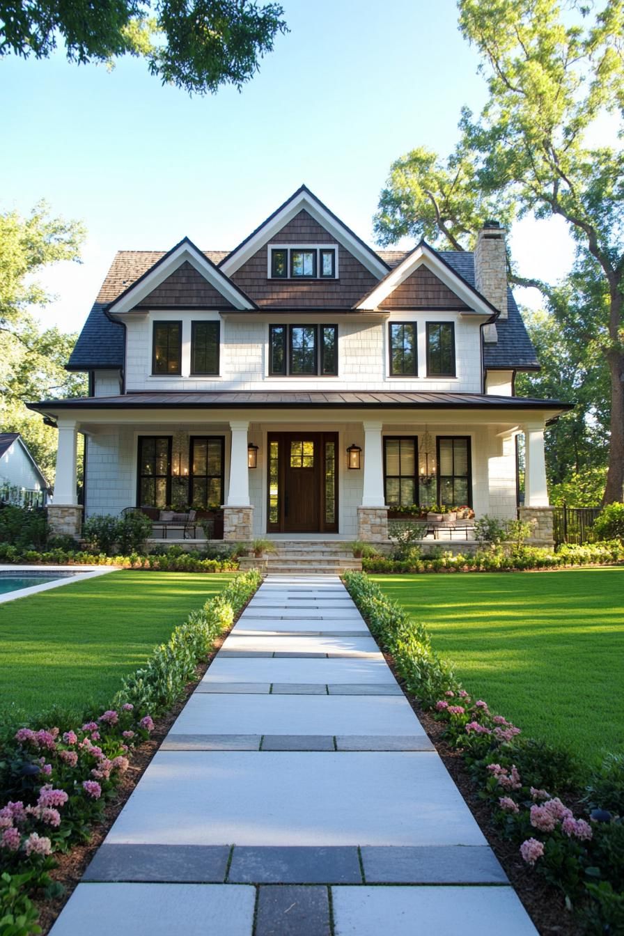 Charming house with lush garden path