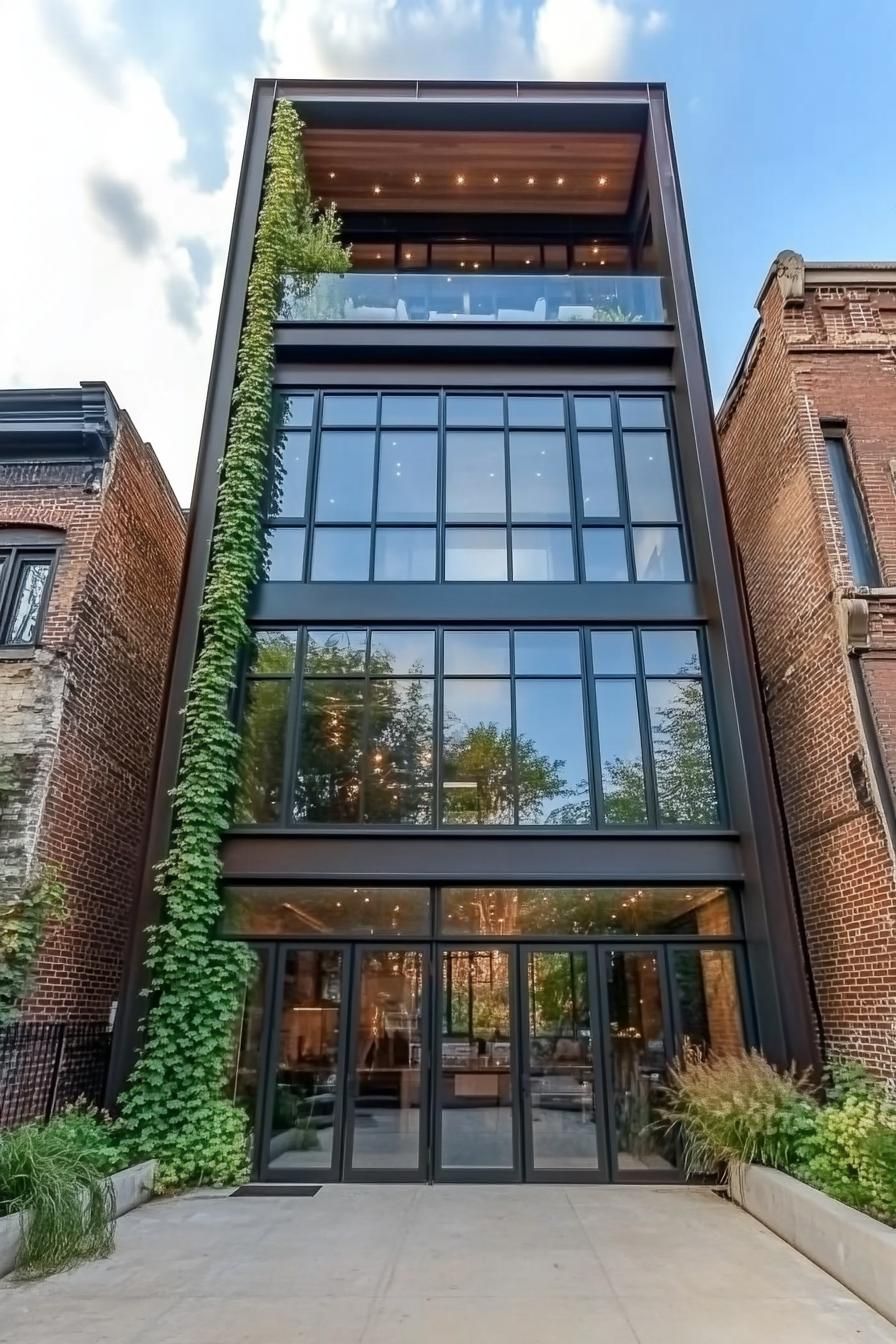 Towering Glass Monolith Among Brick Giants