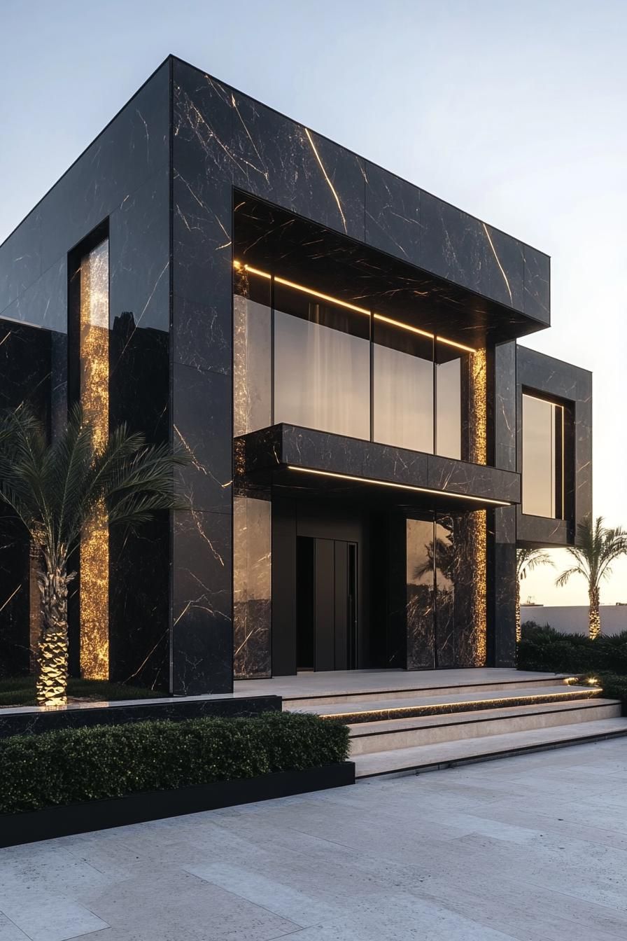 Black Marble Masterpiece With Luminous Charm