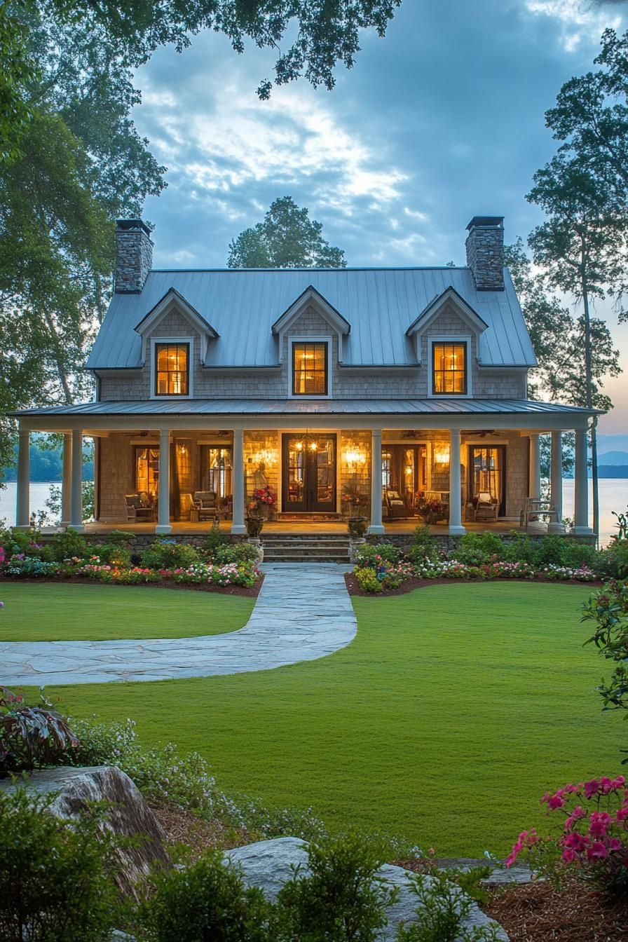 Charming house with a wrap-around porch and beautiful garden