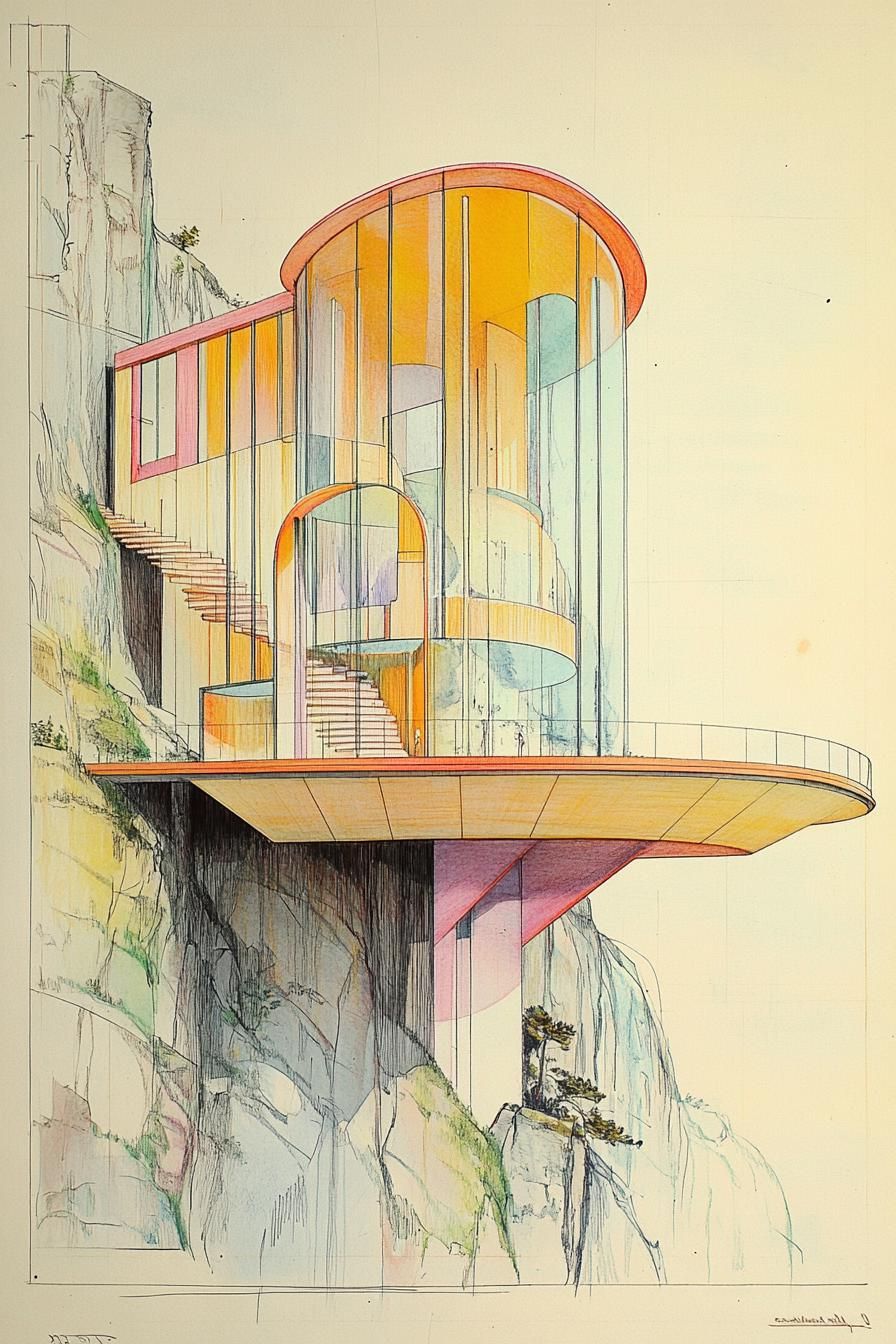 Futuristic Cliffside Home