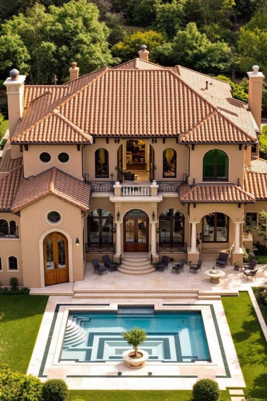 Luxury Mediterranean villa with pool and garden