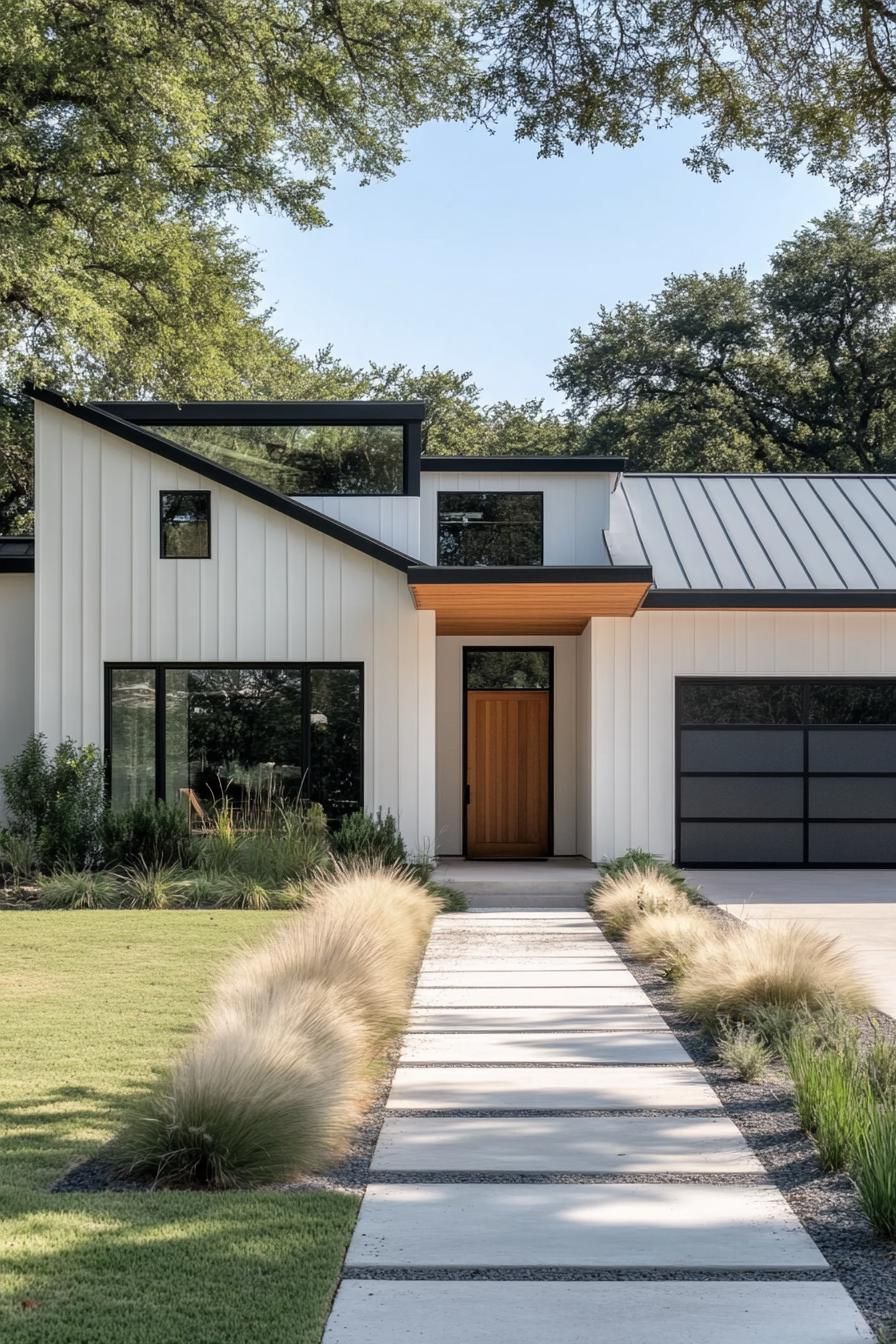 Contemporary house with sleek lines and large glass windows