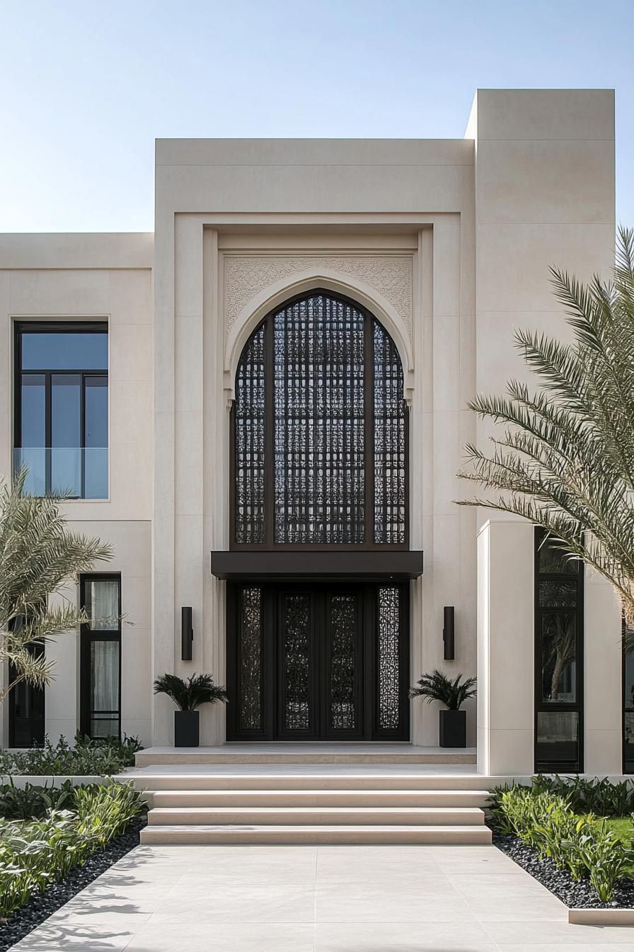 Elegant facade with arched entrance