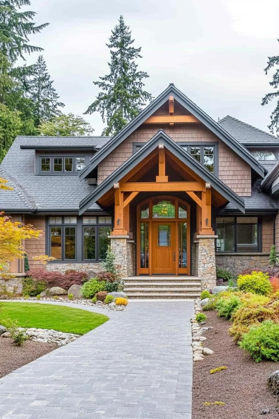 Cozy ranch-style home with stone accents