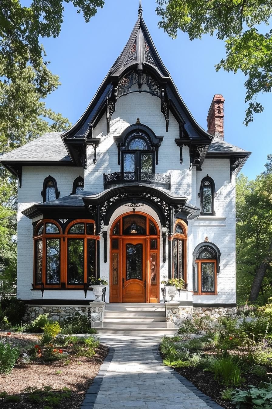 Gothic Revival Gem with Orange Accents