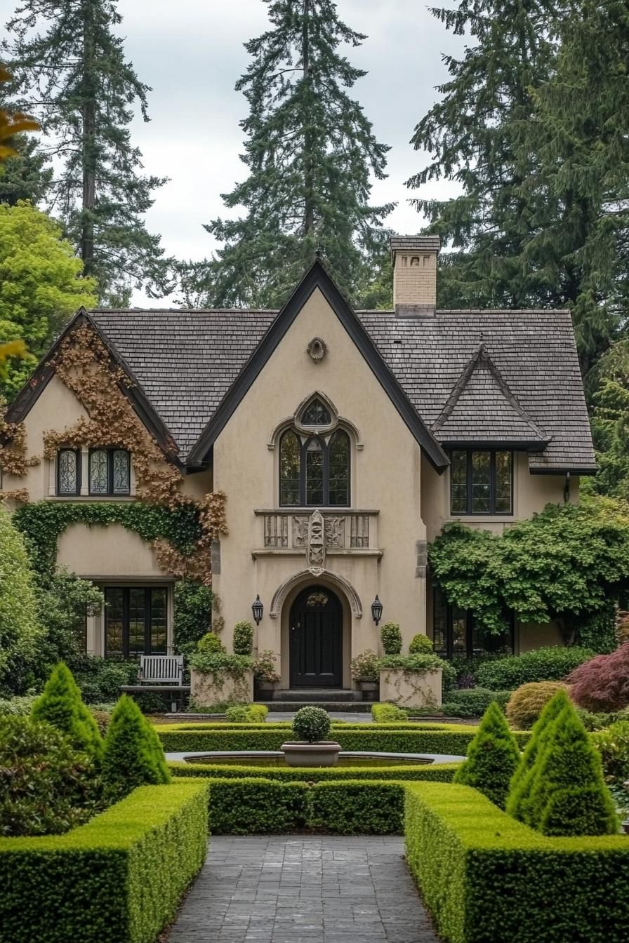 Classic English cottage with manicured garden